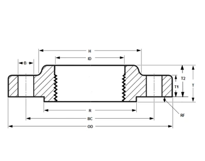 ASME B16.5 אוגן עם הברגה בדרגה 600 באינץ'